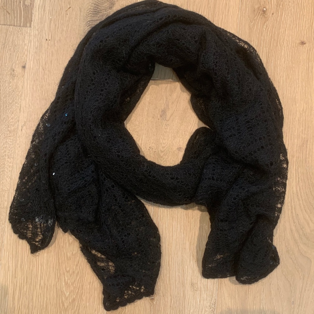Banana Republic Extra Long Soft Mohair Scarf - Black